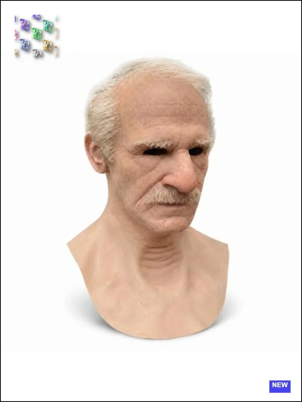 Realistic Old Man Mask Latex Full Head Adult Halloween Costume Cosplay